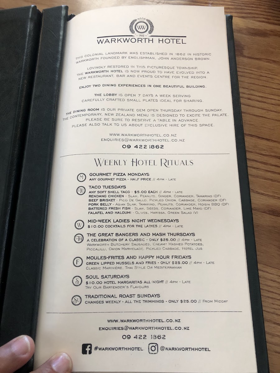 Warkworth Hotel Photo Menu 9