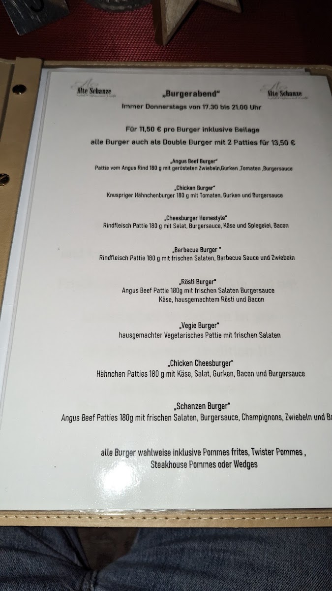 Café Restaurant 'Alte Schanze' Photo Menu 10