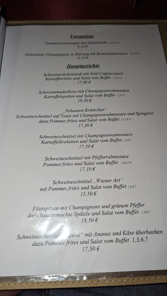 Café Restaurant 'Alte Schanze' Photo Menu 3