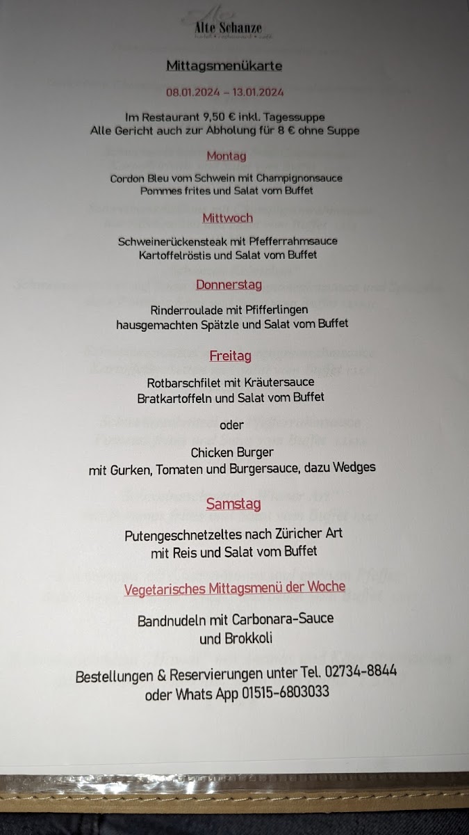 Café Restaurant 'Alte Schanze' Photo Menu 4