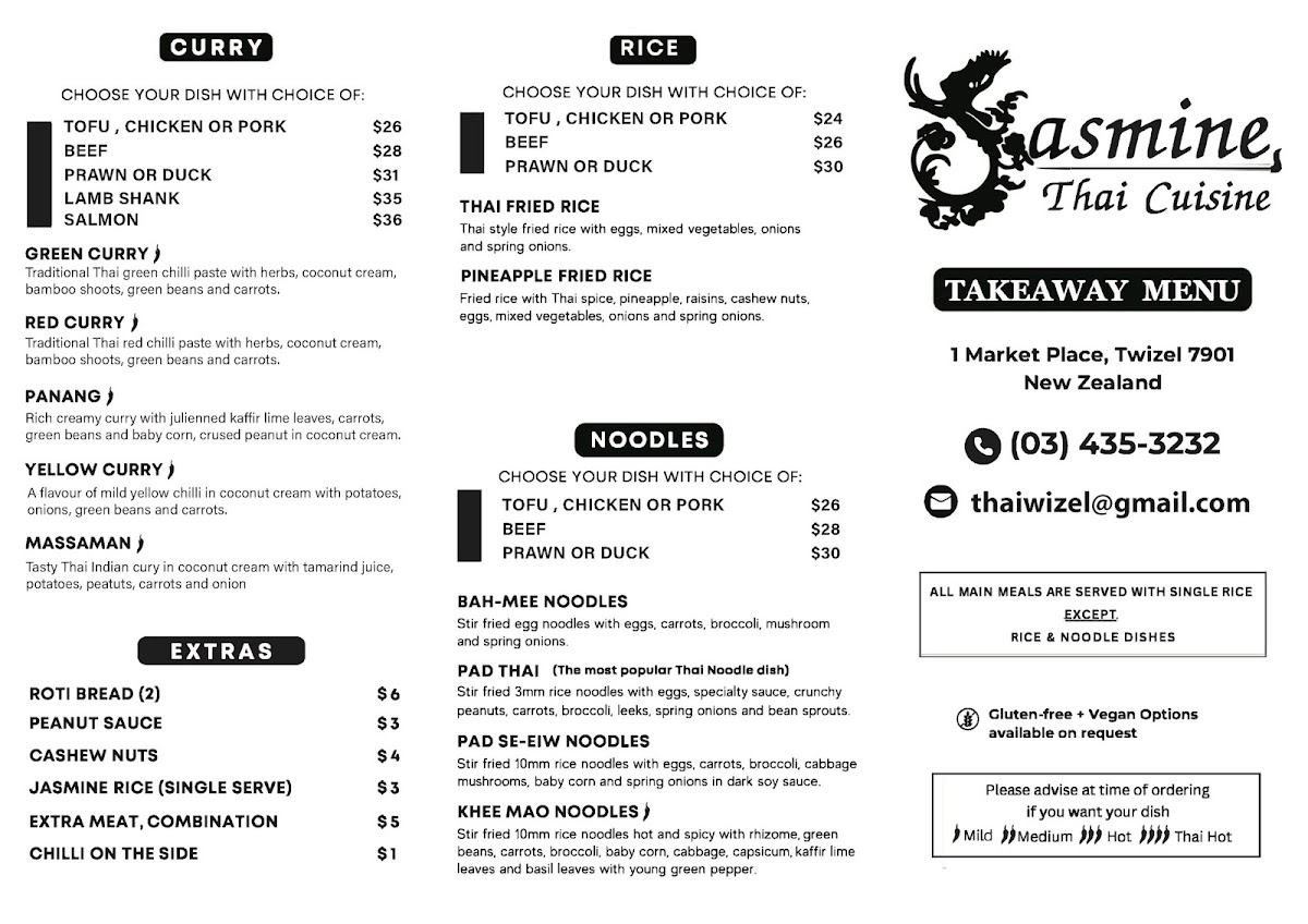 Jasmine Thai Restaurant Photo Menu 2