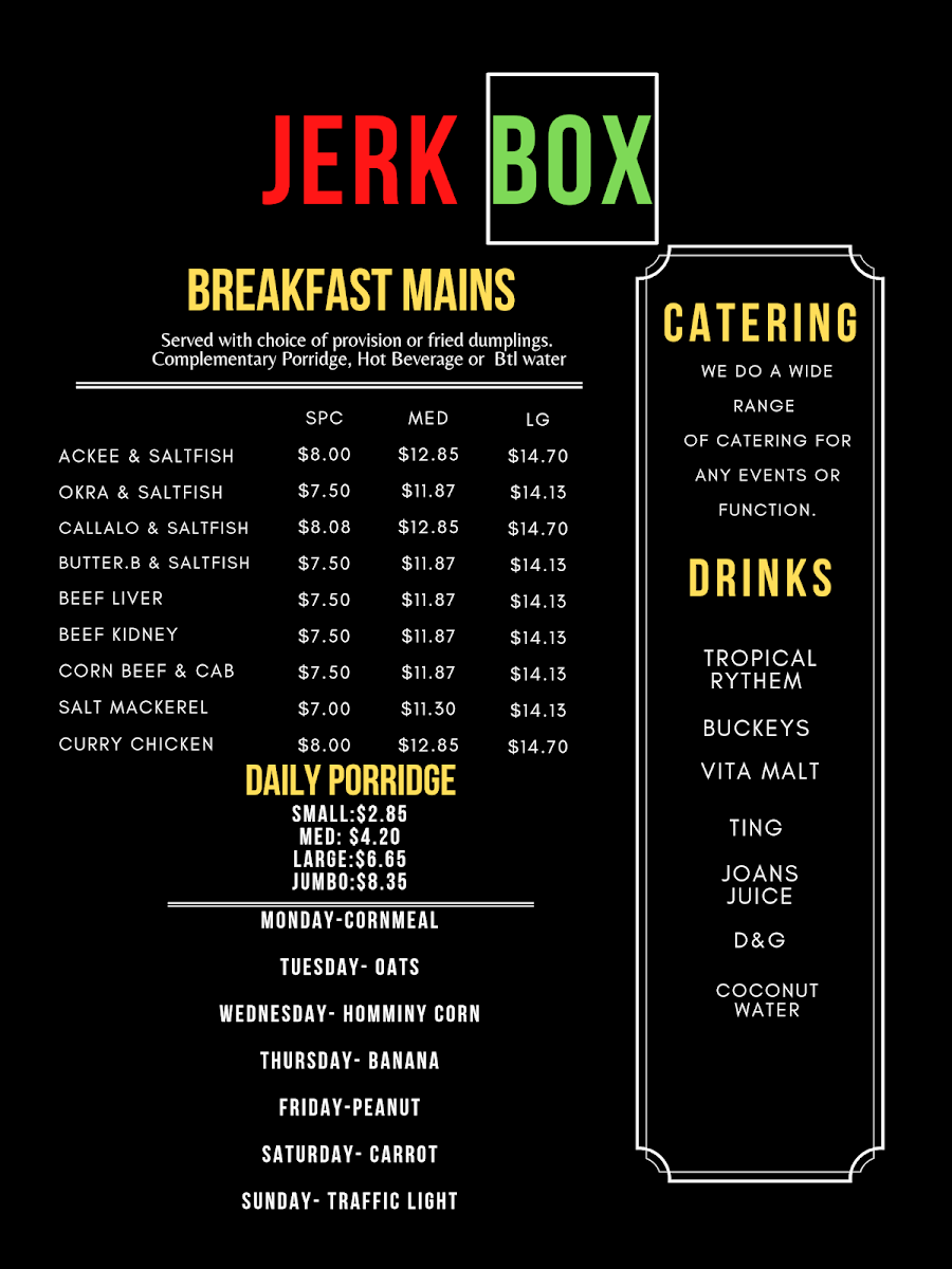 The Jerk Box Photo Menu 2