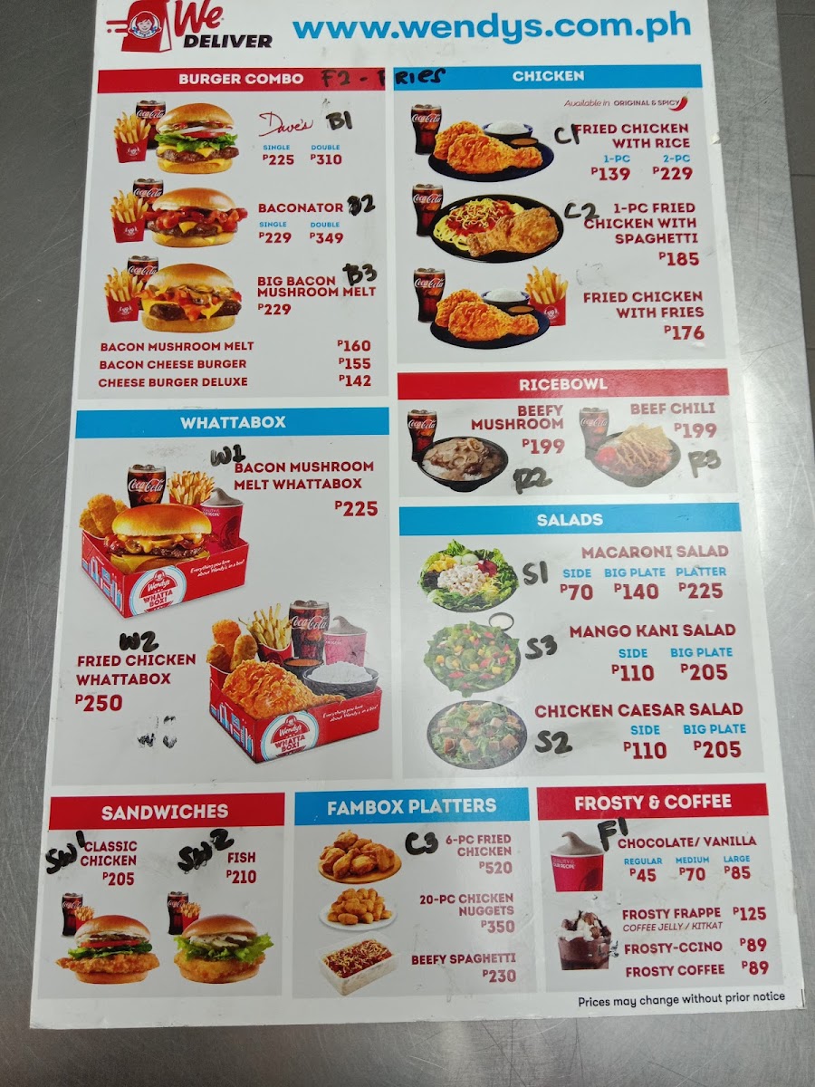 Wendy’s - Phoenix Dau Photo Menu 1