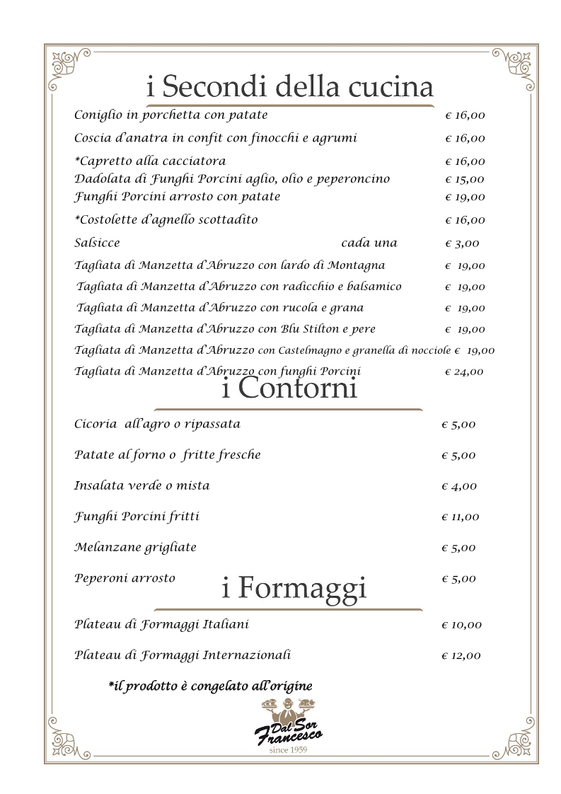 Ristorante Dal Sor Francesco Locanda B&B Photo Menu 1