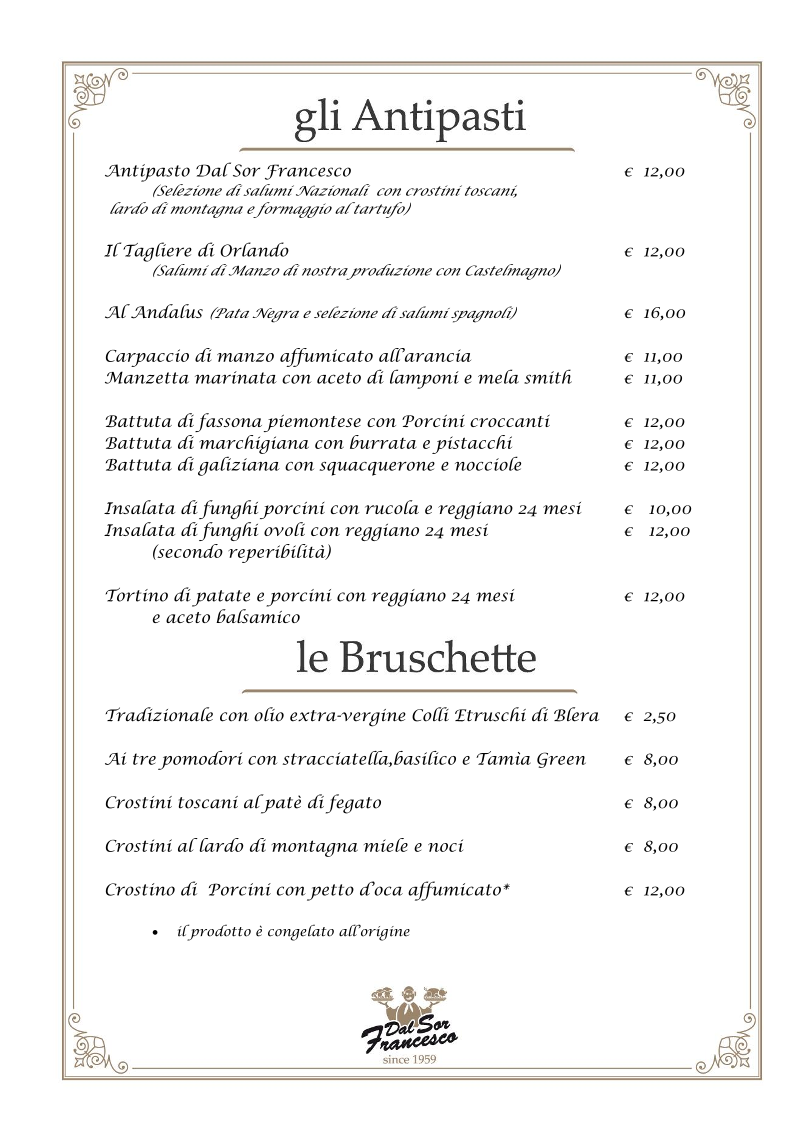 Ristorante Dal Sor Francesco Locanda B&B Photo Menu 2