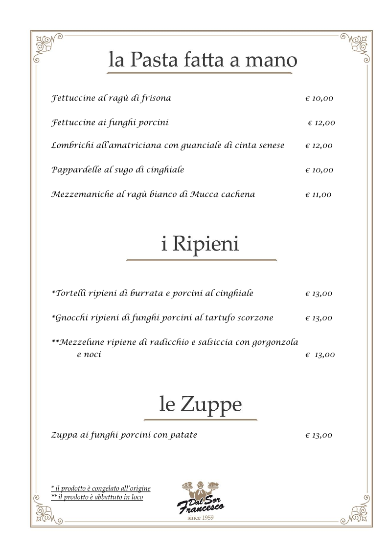 Ristorante Dal Sor Francesco Locanda B&B Photo Menu 3