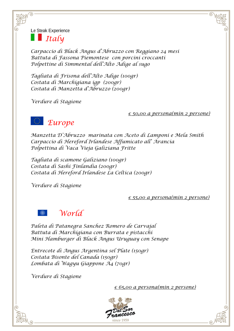 Ristorante Dal Sor Francesco Locanda B&B Photo Menu 4