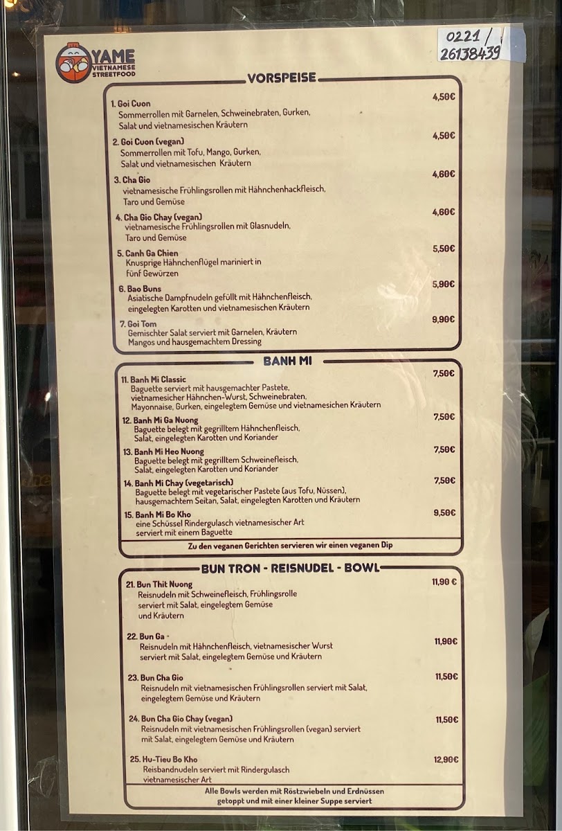 Yame - Vietnamese Streetfood Photo Menu 8