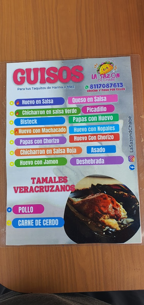Tacos y tamales La sazon de chabe