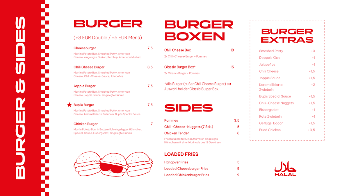 BUPIS Burger & Pizza Photo Menu 1