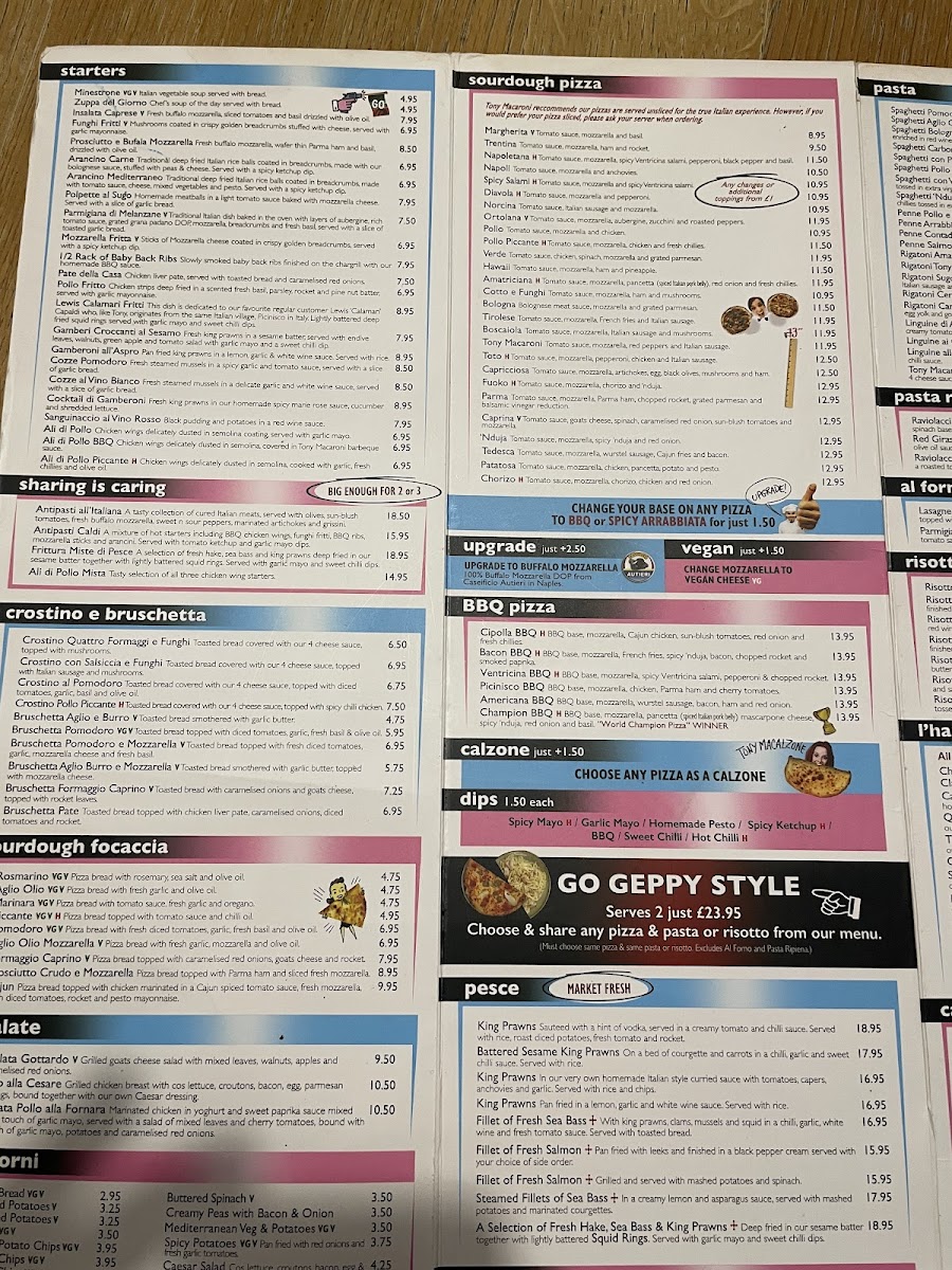 Tony Macaroni Aberdeen Photo Menu 3