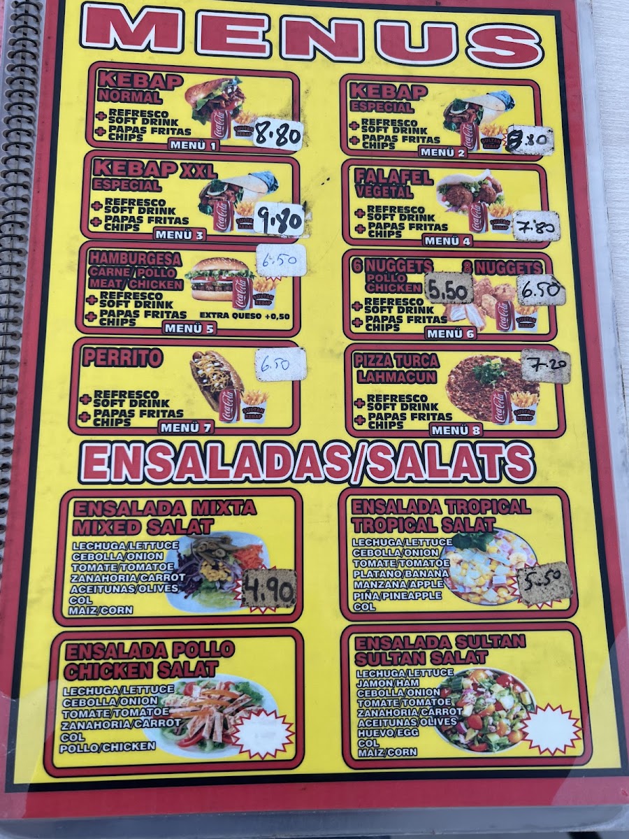 Sultan Kebap Playa Del Ingles Photo Menu 1