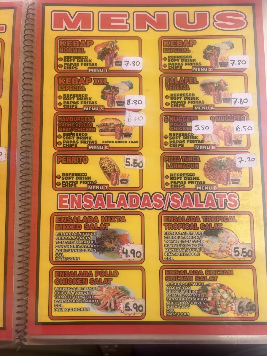 Sultan Kebap Playa Del Ingles Photo Menu 2