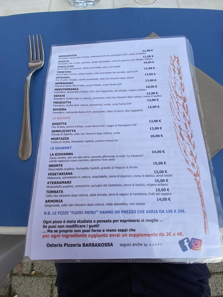 Osteria pizzeria Barbarossa Photo Menu 3