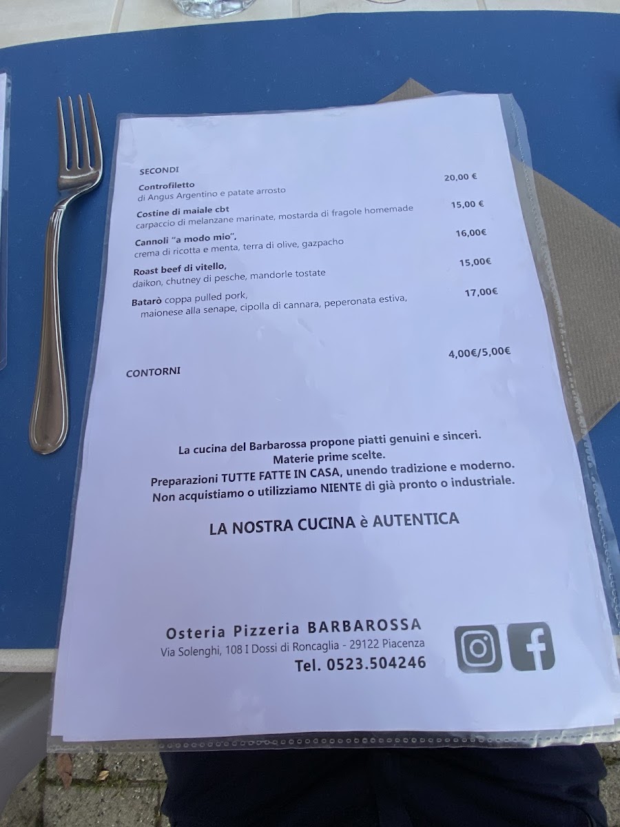 Osteria pizzeria Barbarossa Photo Menu 4