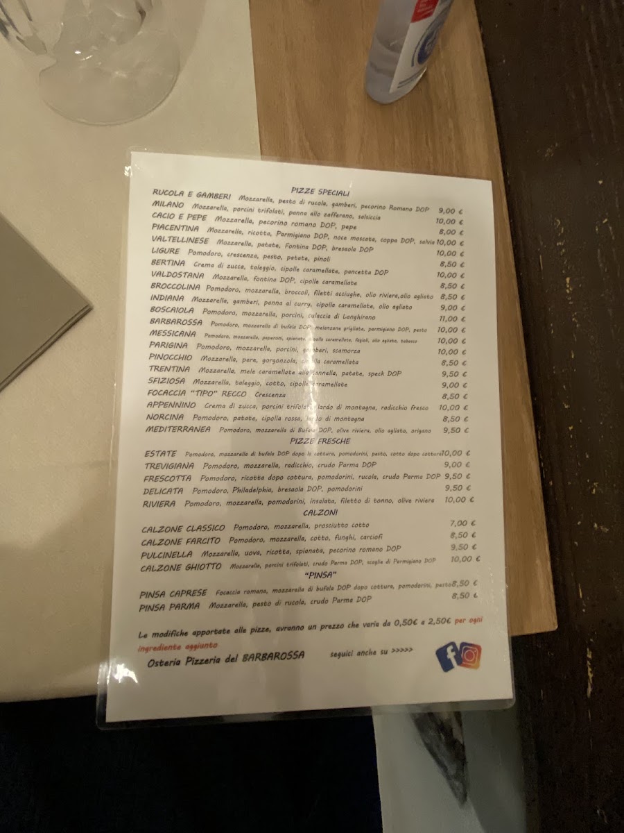 Osteria pizzeria Barbarossa Photo Menu 5