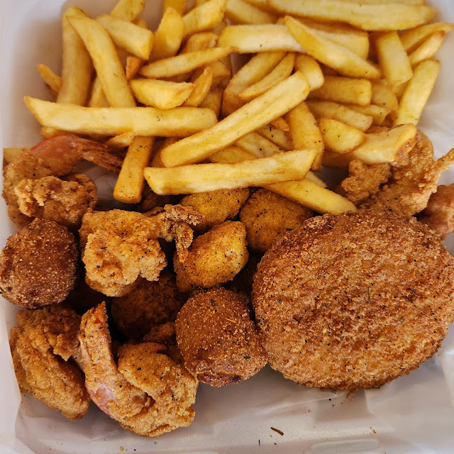 Chicken Tenders and Shrimp Basket with Fries