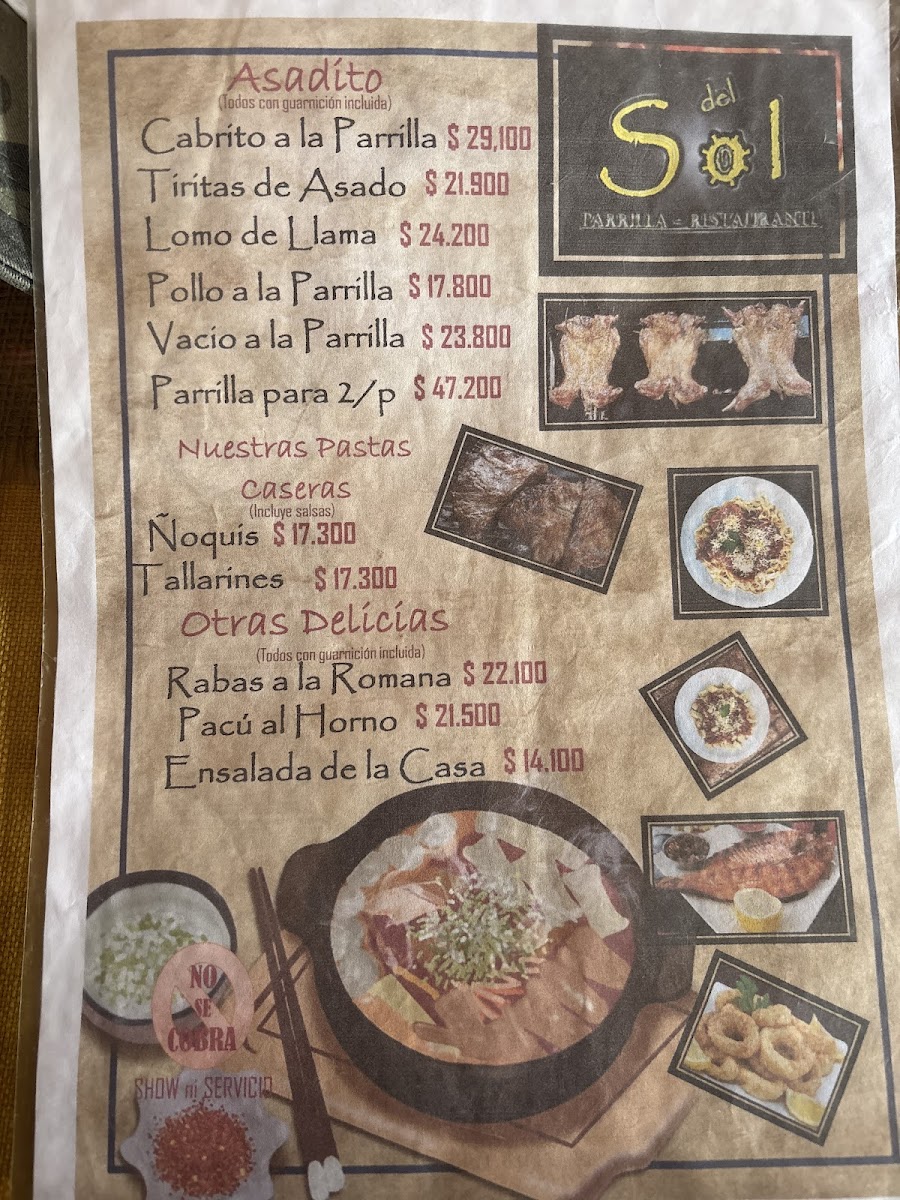 Del Sol Parrilla Restaurante Photo Menu 2