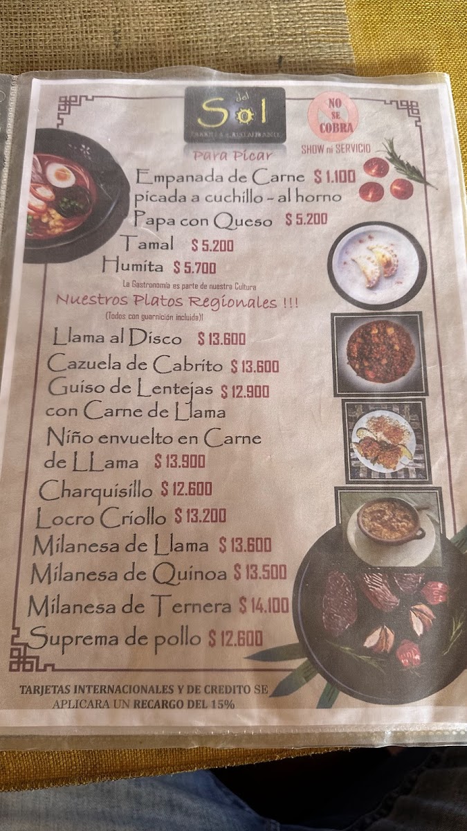 Del Sol Parrilla Restaurante Photo Menu 4