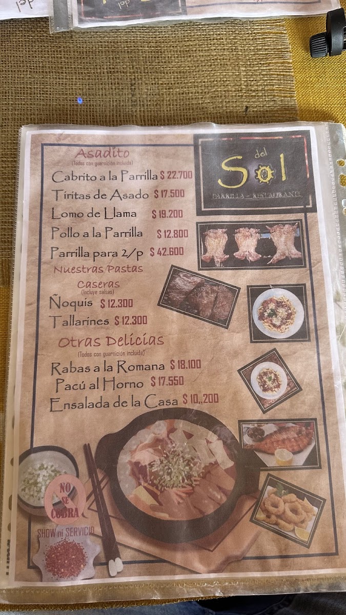 Del Sol Parrilla Restaurante Photo Menu 5