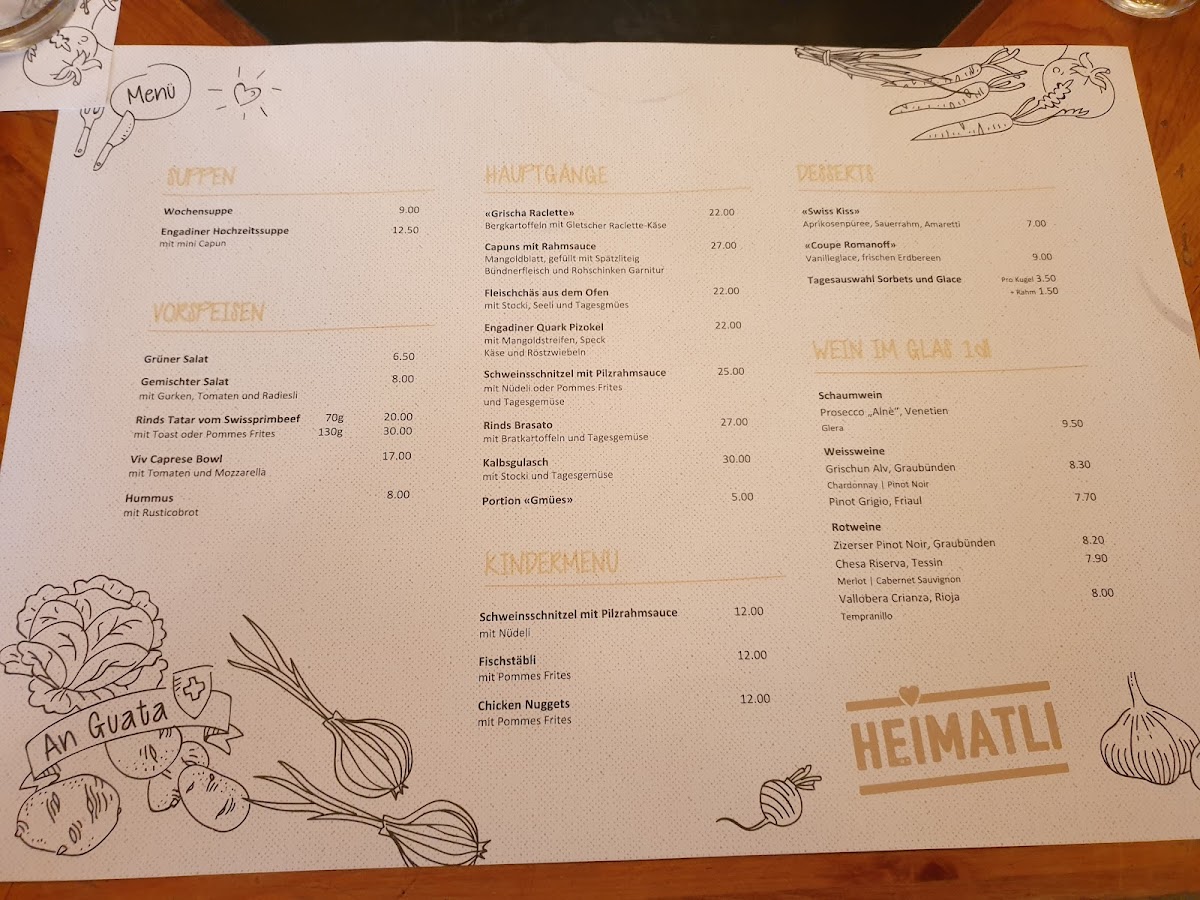 Restaurant Heimatli Photo Menu 1