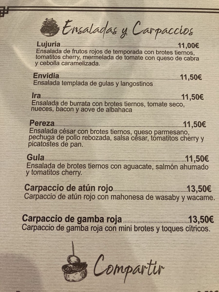 Los 7 pecados Photo Menu 4