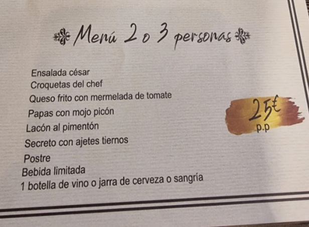 Los 7 pecados Photo Menu 5
