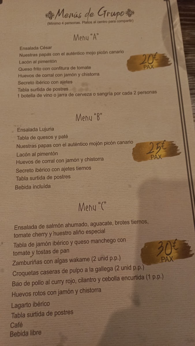 Los 7 pecados Photo Menu 6