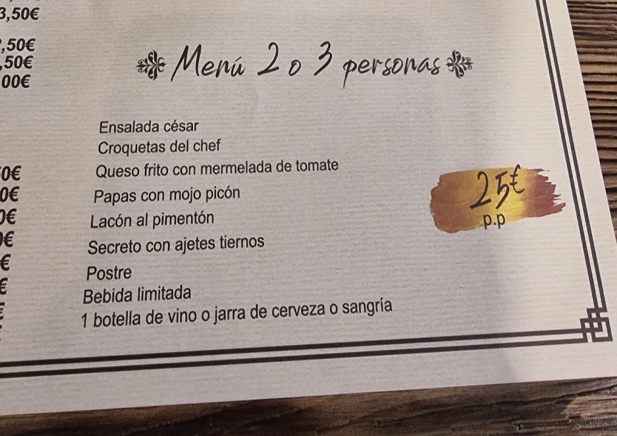 Los 7 pecados Photo Menu 7