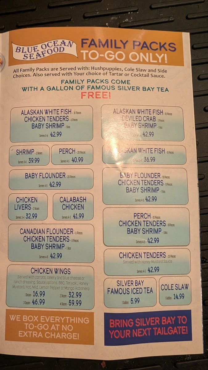 Blue Ocean Seafood Restaurant Photo Menu 1