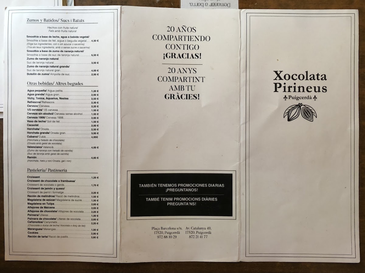 Xocolata Pirineus Photo Menu 2