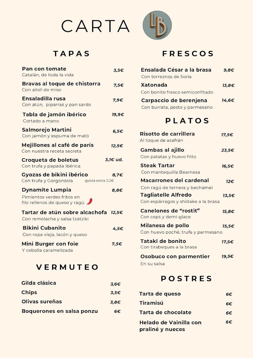 Cerveseria La Barcelonesa Photo Menu 1