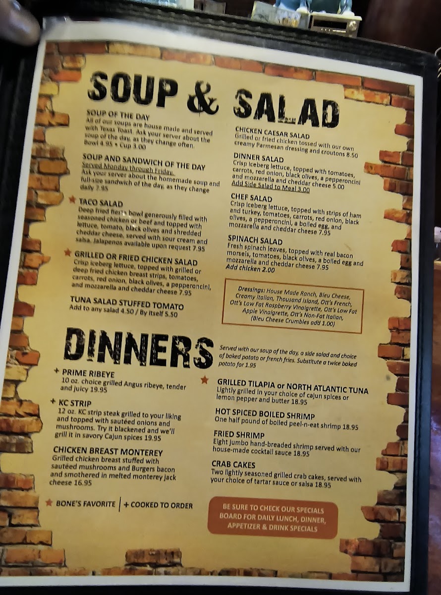 Bones Restaurant and Lounge Photo Menu 4
