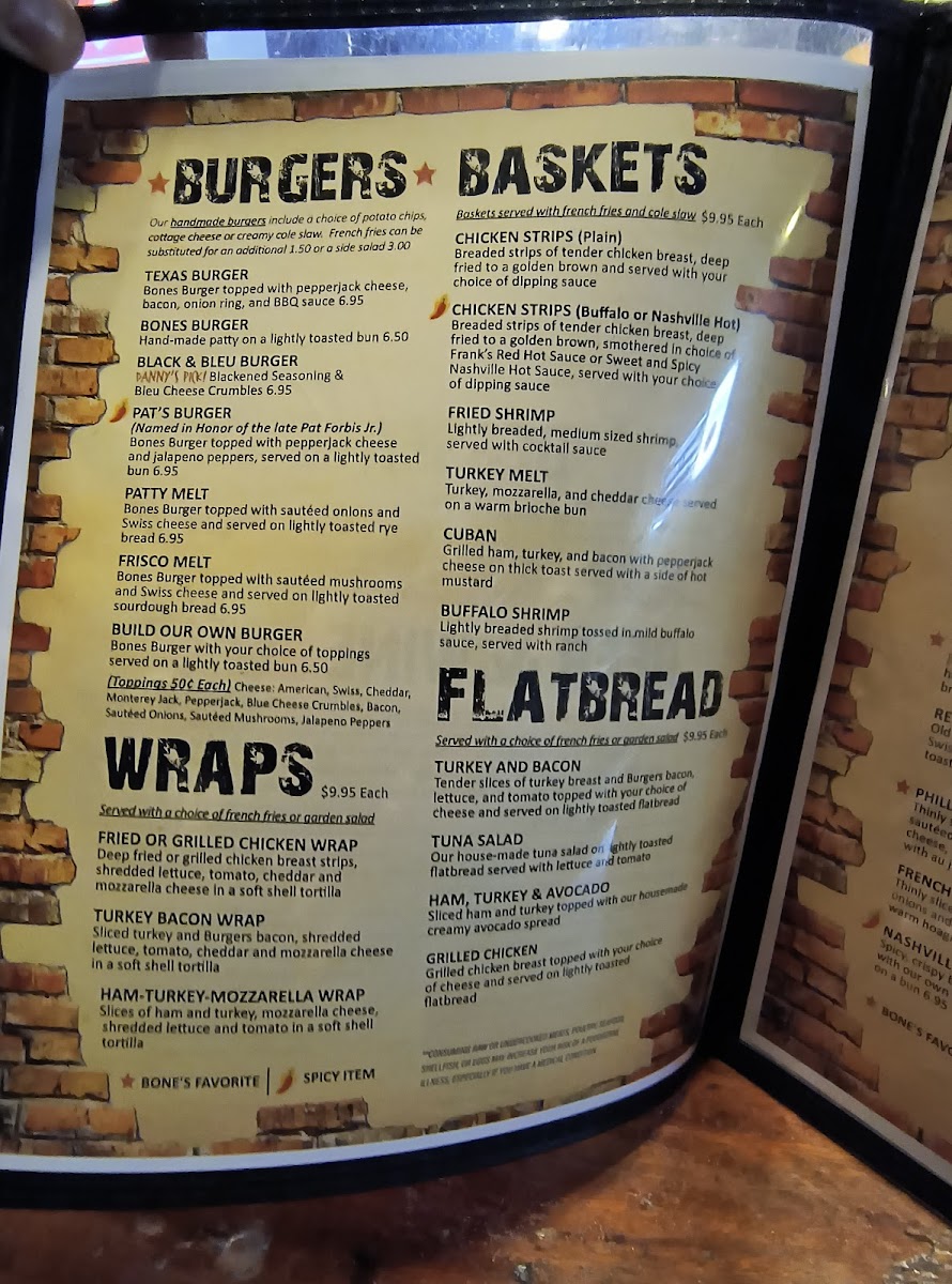 Bones Restaurant and Lounge Photo Menu 5