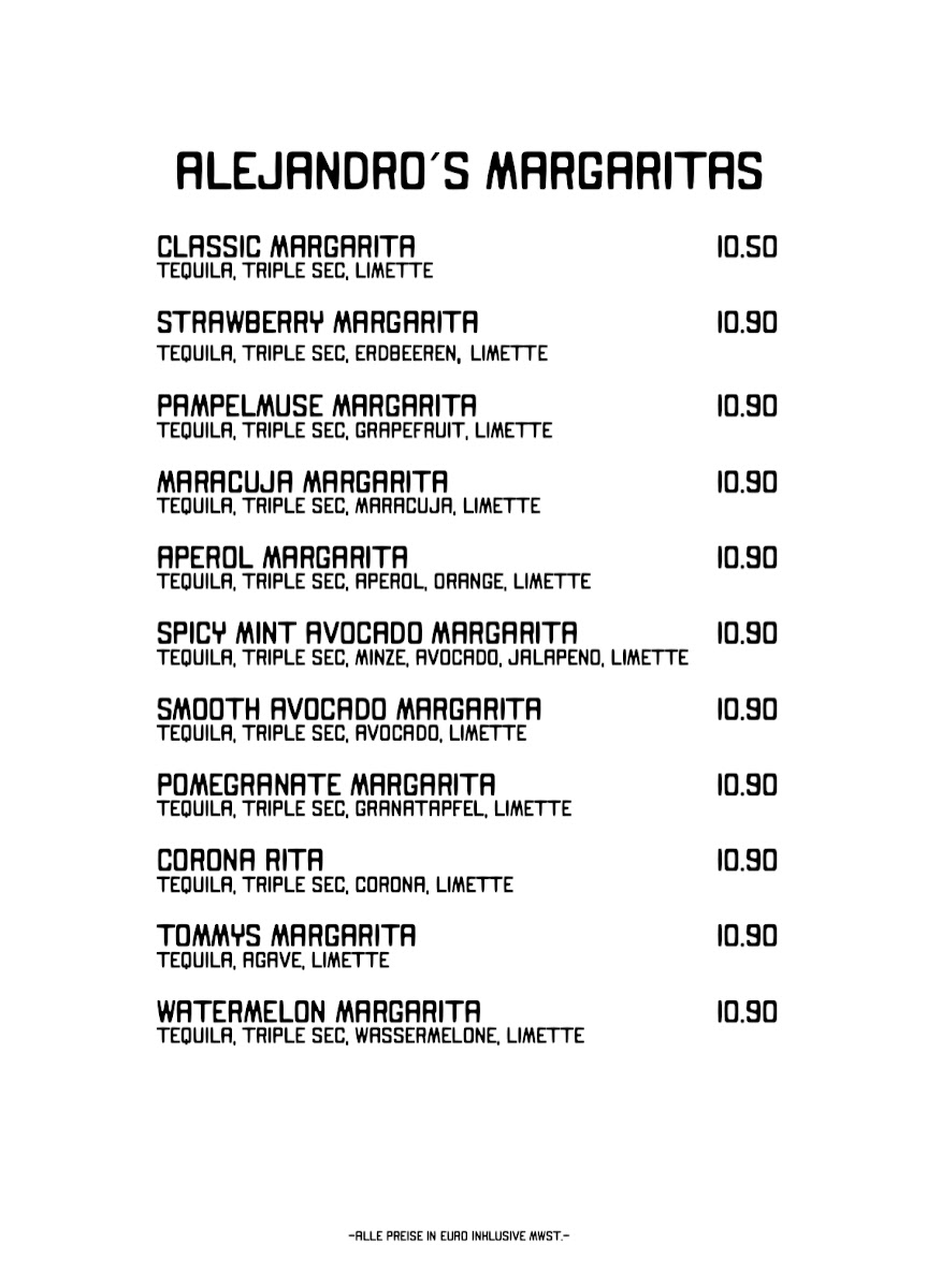 ALEJANDRO’S mexican kitchen & bar Photo Menu 1