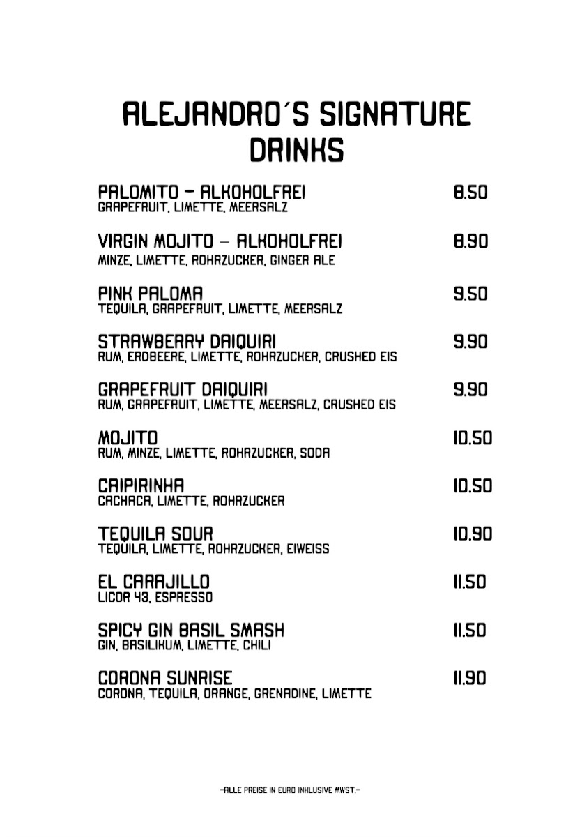 ALEJANDRO’S mexican kitchen & bar Photo Menu 3