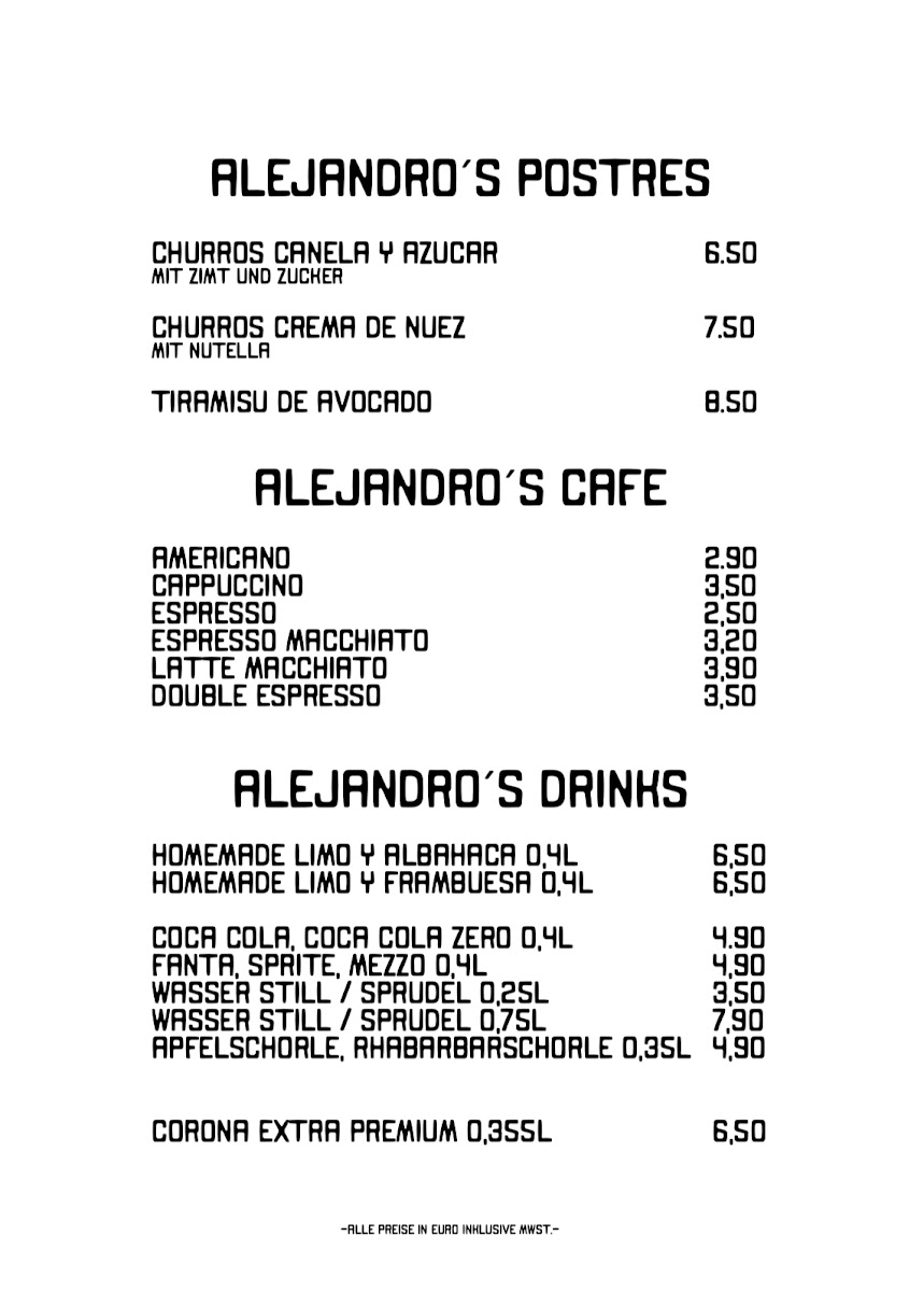 ALEJANDRO’S mexican kitchen & bar Photo Menu 7