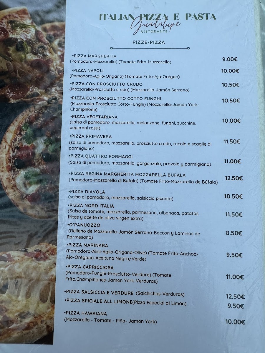 RESTAURANTE ITALIANO GUADALUPE Photo Menu 1