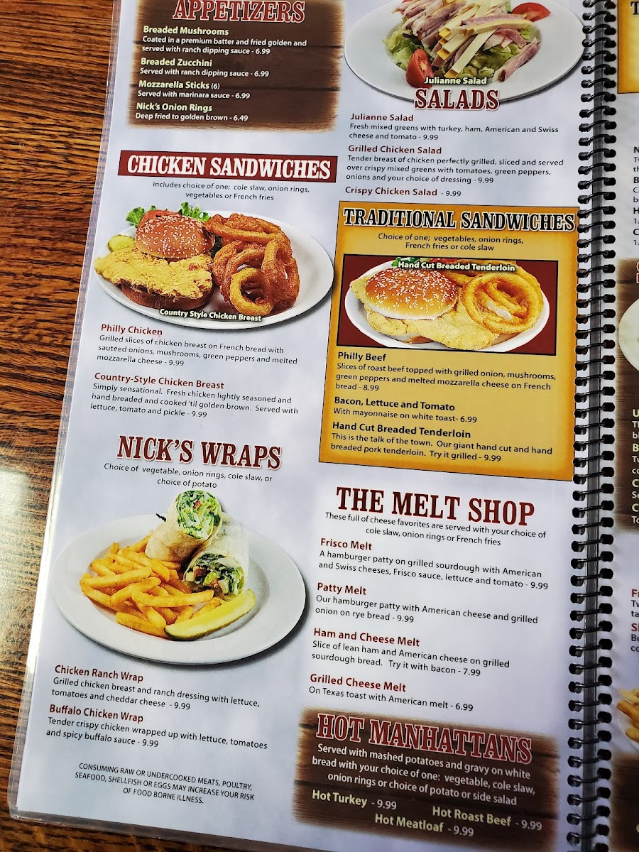 Nick's Restaurant Photo Menu 10