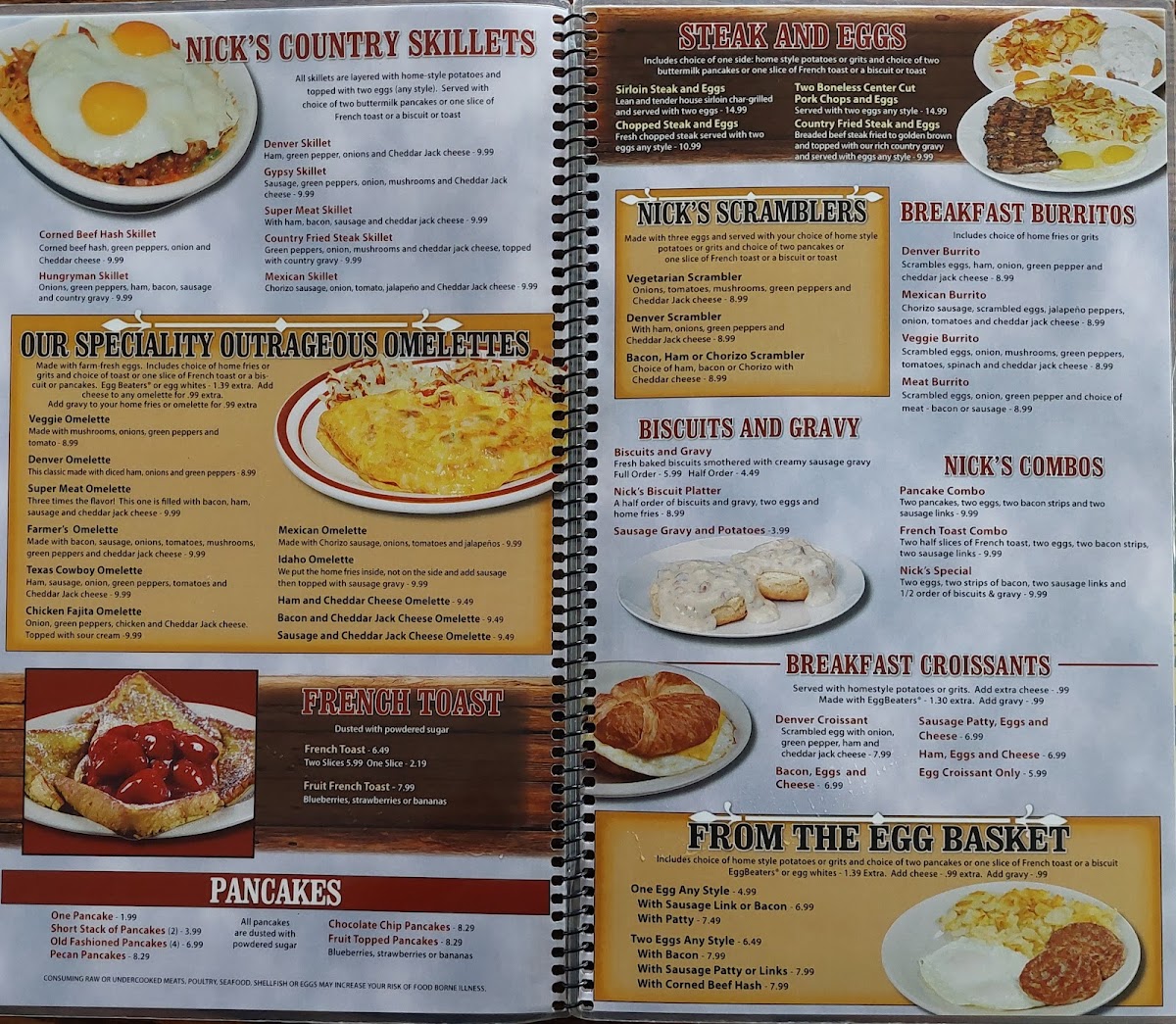Nick's Restaurant Photo Menu 2