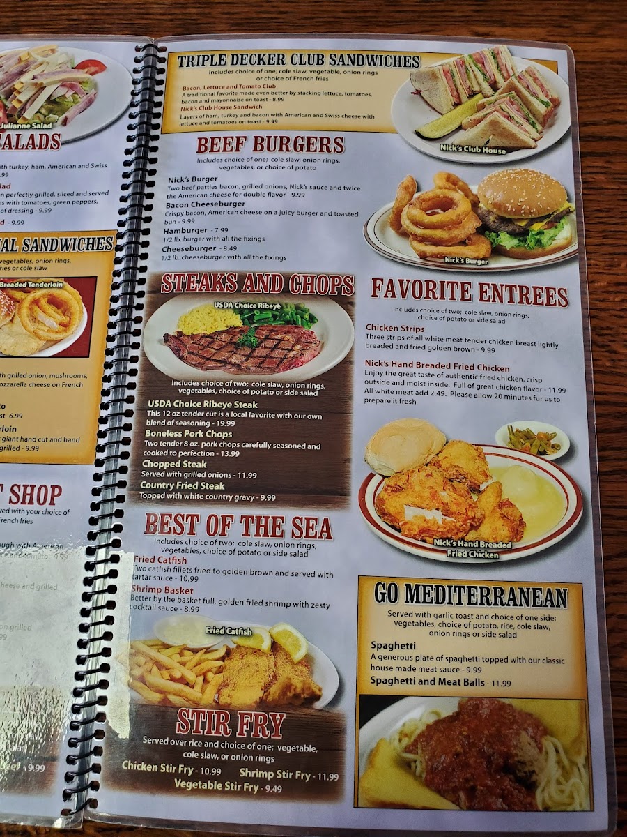 Nick's Restaurant Photo Menu 8