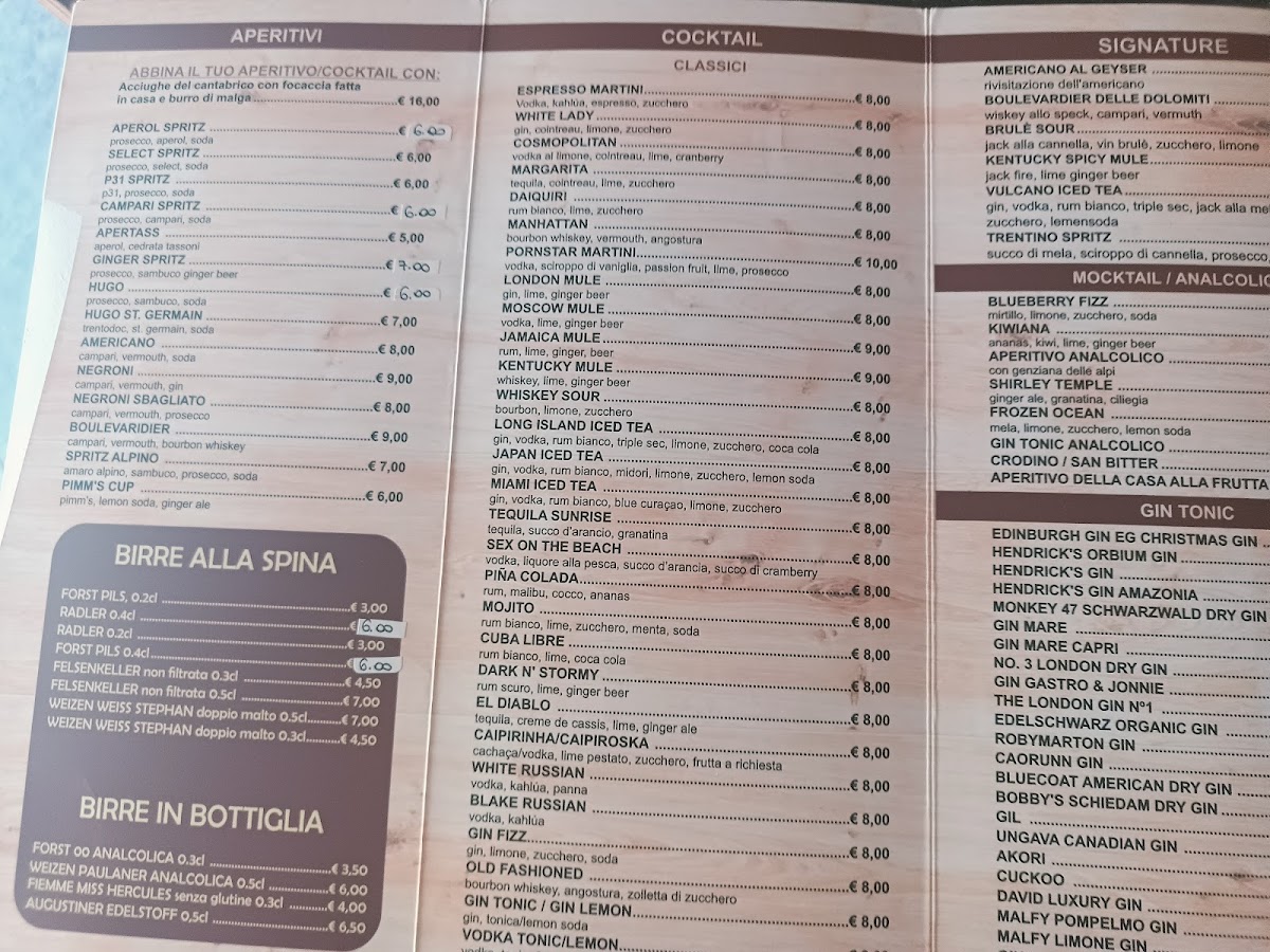 Dolomites Geyser Restaurant Apres Ski Photo Menu 5