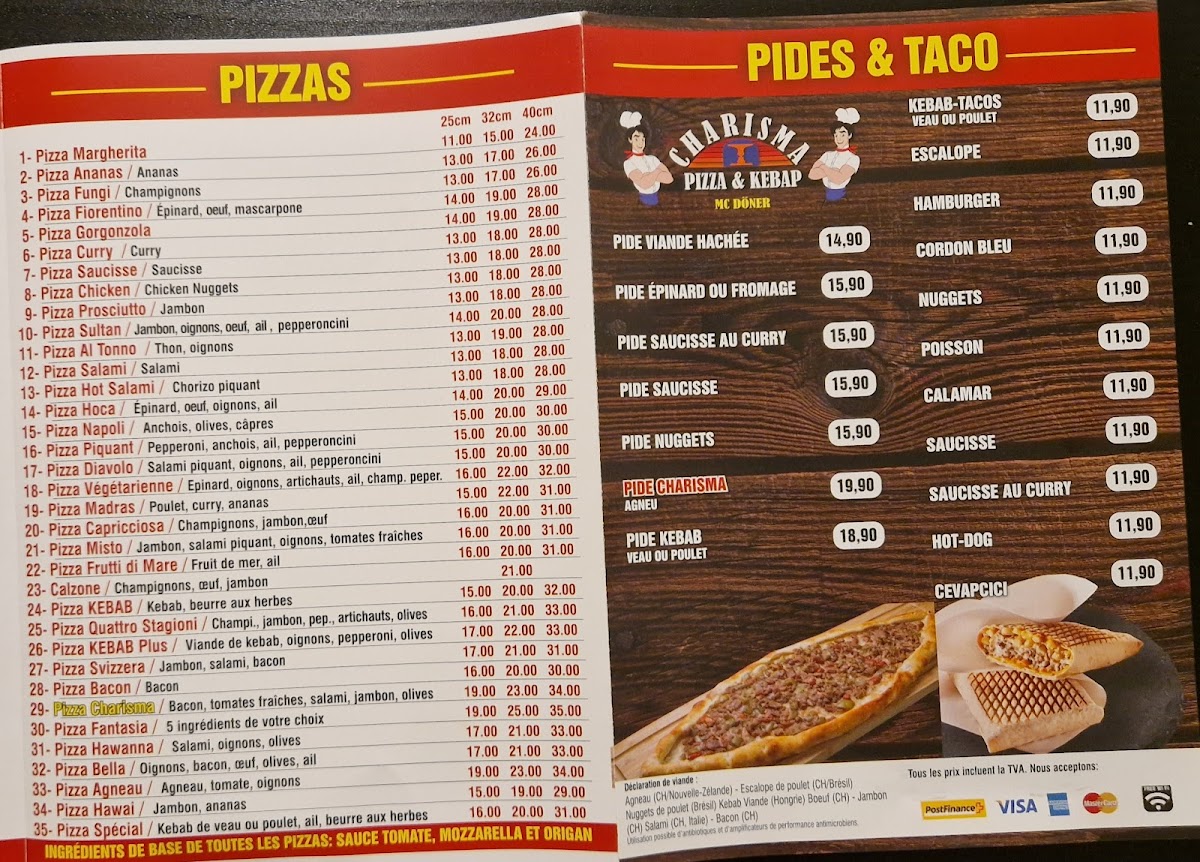Charisma Sierre Kebab et Pizza Photo Menu 5