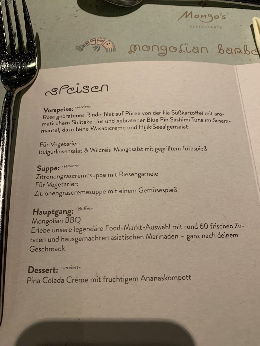 Mongo's Restaurant Düsseldorf Photo Menu 1