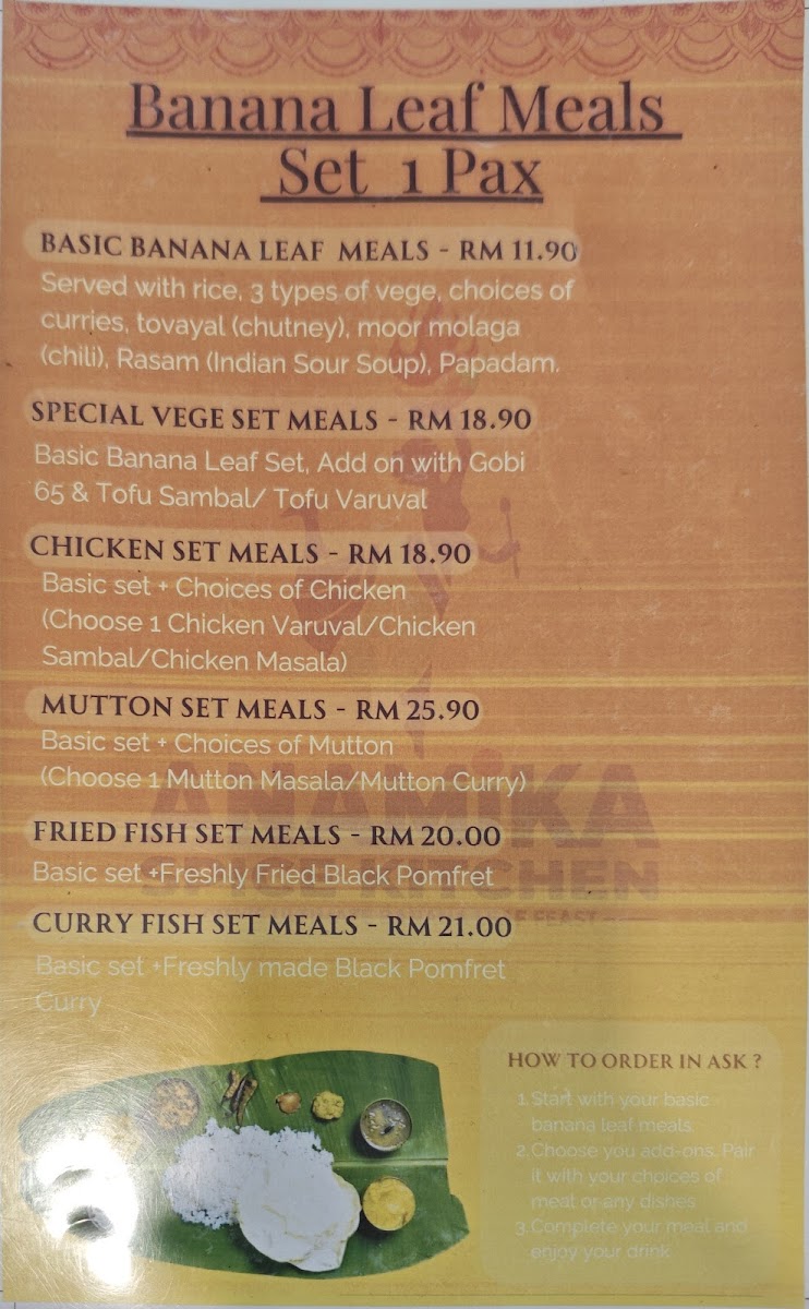 Anamika Spice Kitchen Photo Menu 1