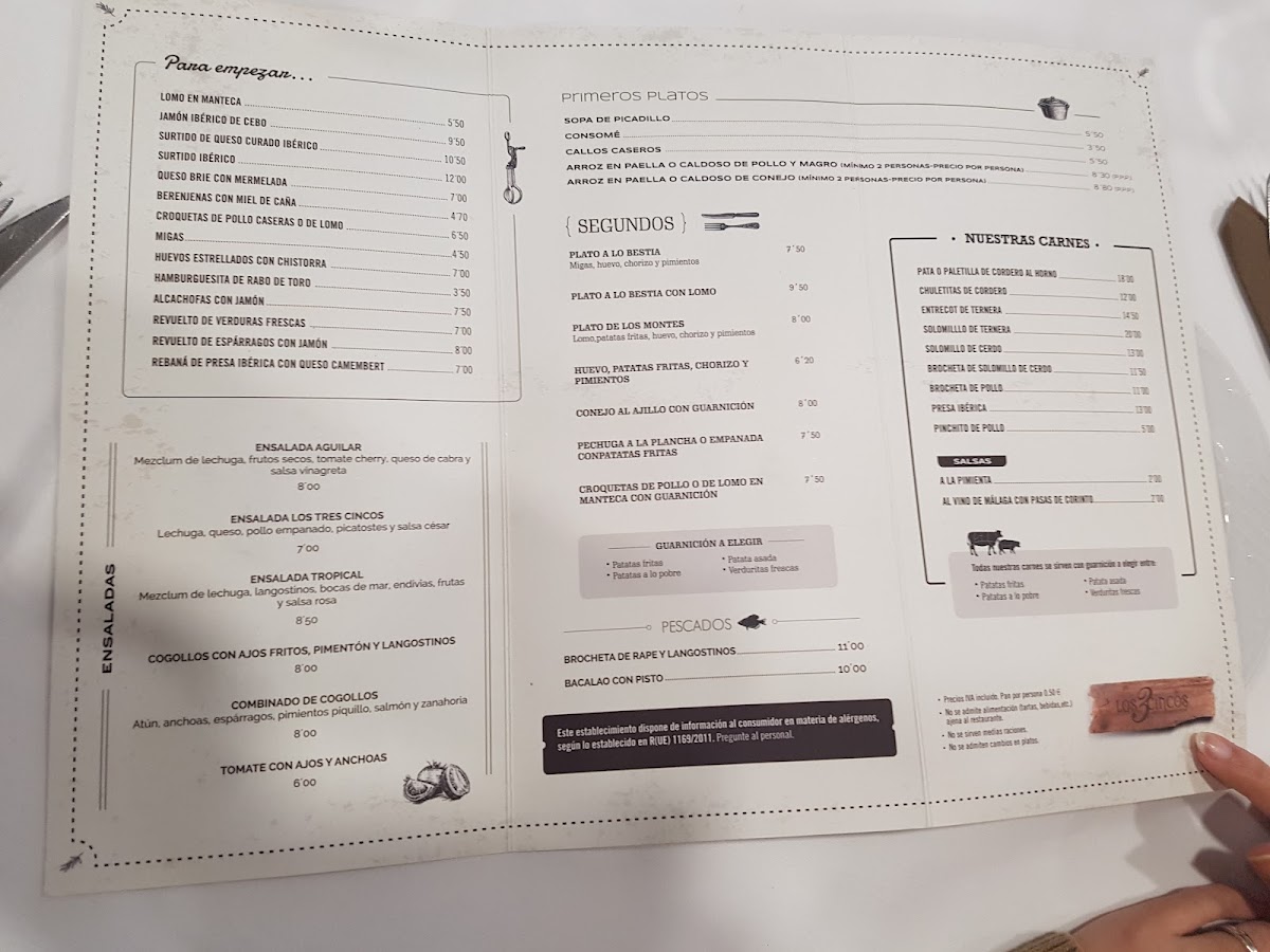 Restaurante Los Tres Cincos Photo Menu 10