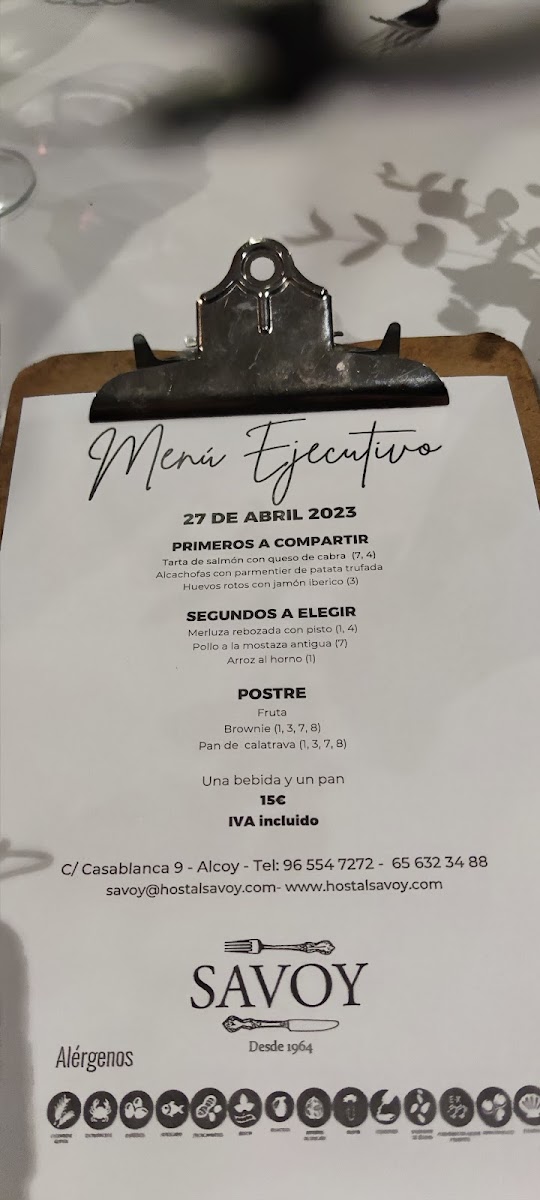 Restaurante Savoy en Alcoy Photo Menu 5