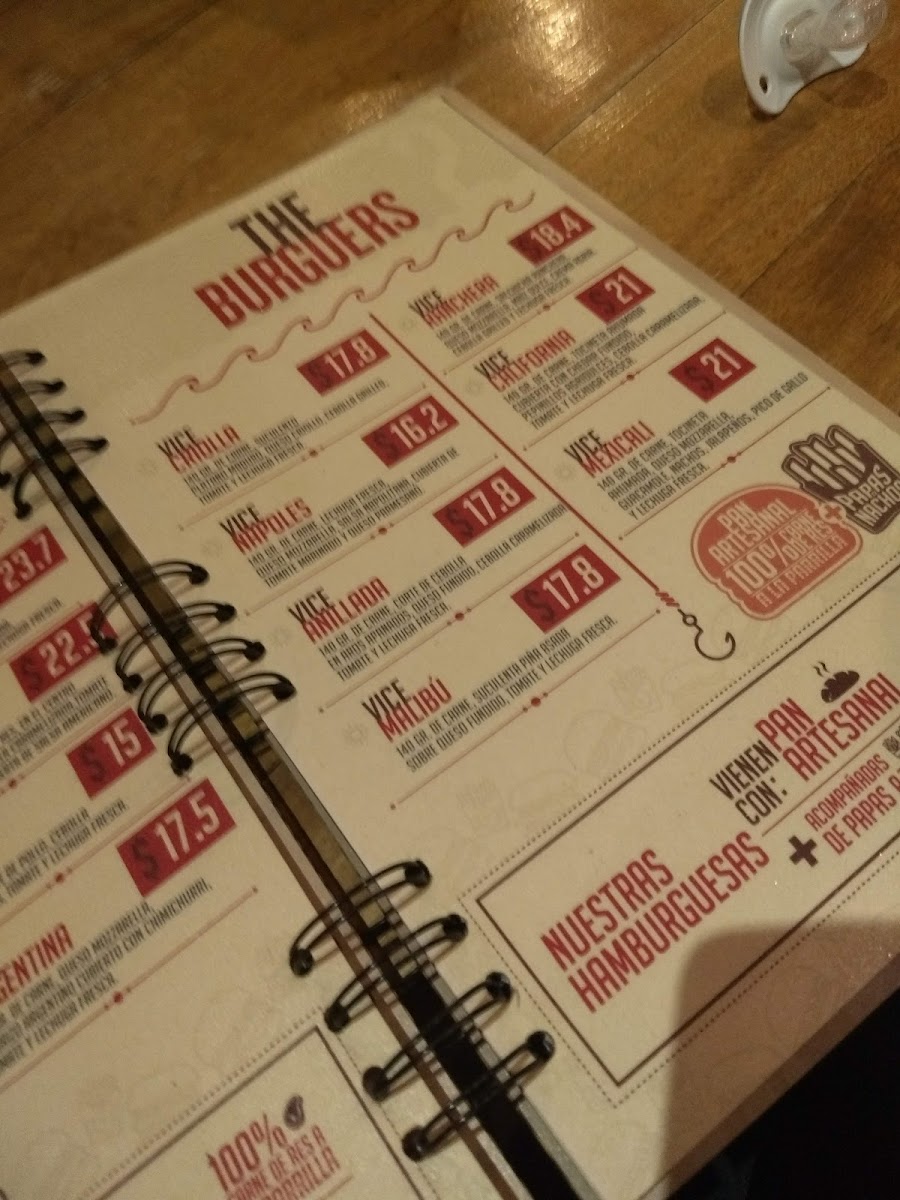 The Vice Burger Photo Menu 3
