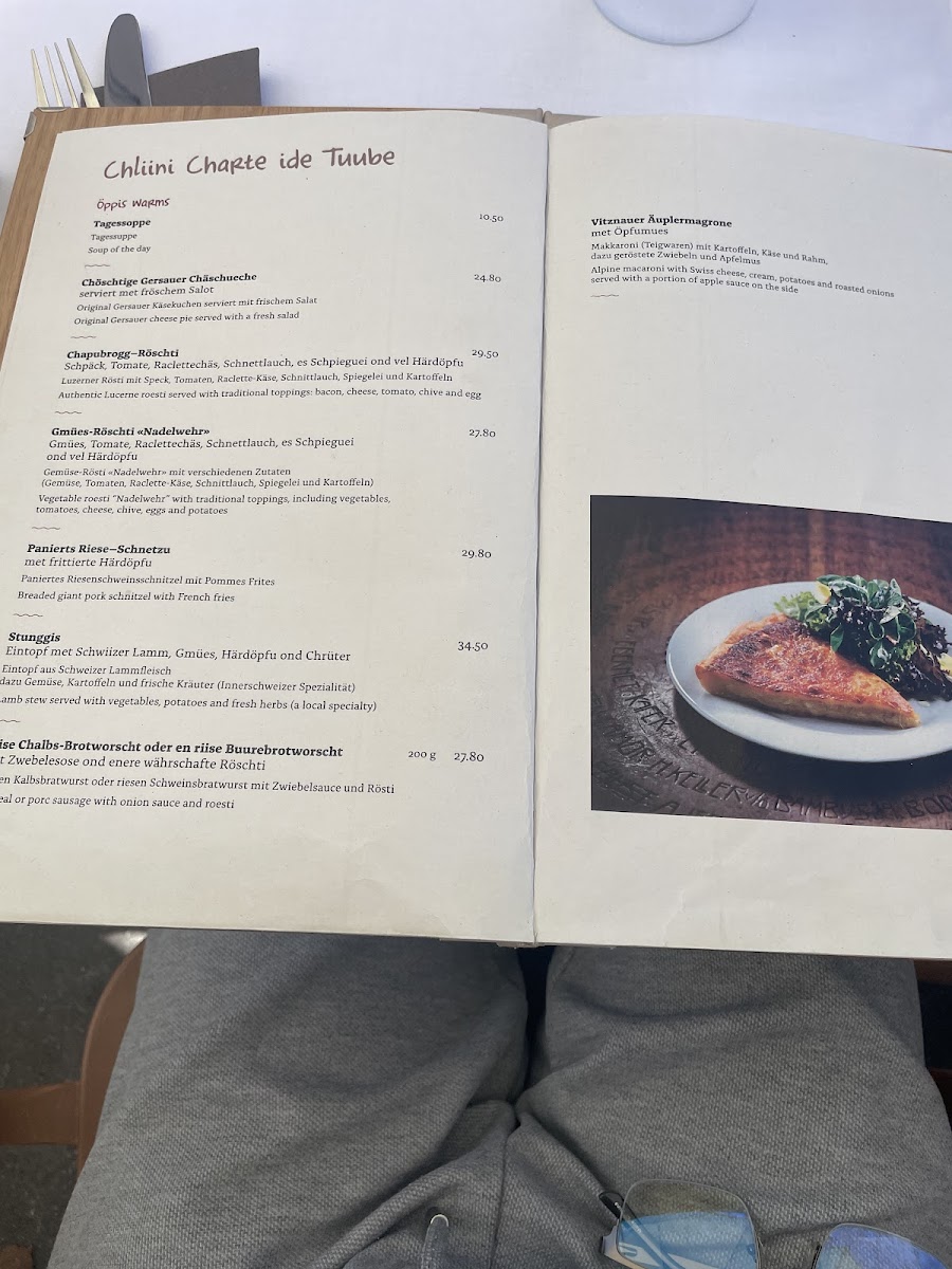 Wirtshaus Taube Luzern Photo Menu 3
