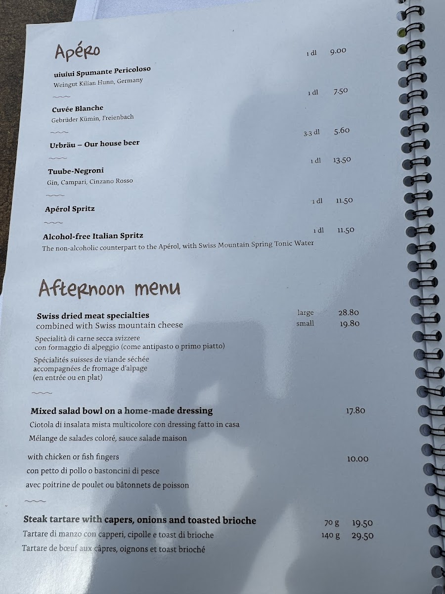 Wirtshaus Taube Luzern Photo Menu 4